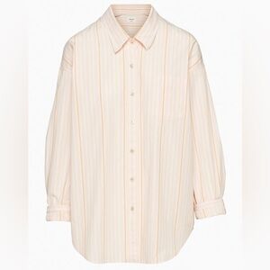 Aritzia Wilfred Free Relaxed Button Up Cotton Shirt NWT Barlowe Aprc/Lilac Sz XS
